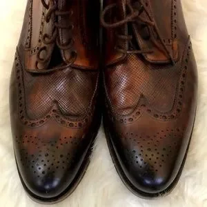 Magnanni Mens Colas Brown Wingtip Leather Lace Up Round Toe Chukka Boots Size 11 Magnanni | Shoes | Magnanni Mens Colas Brown Wingtip Leather  main image 3
